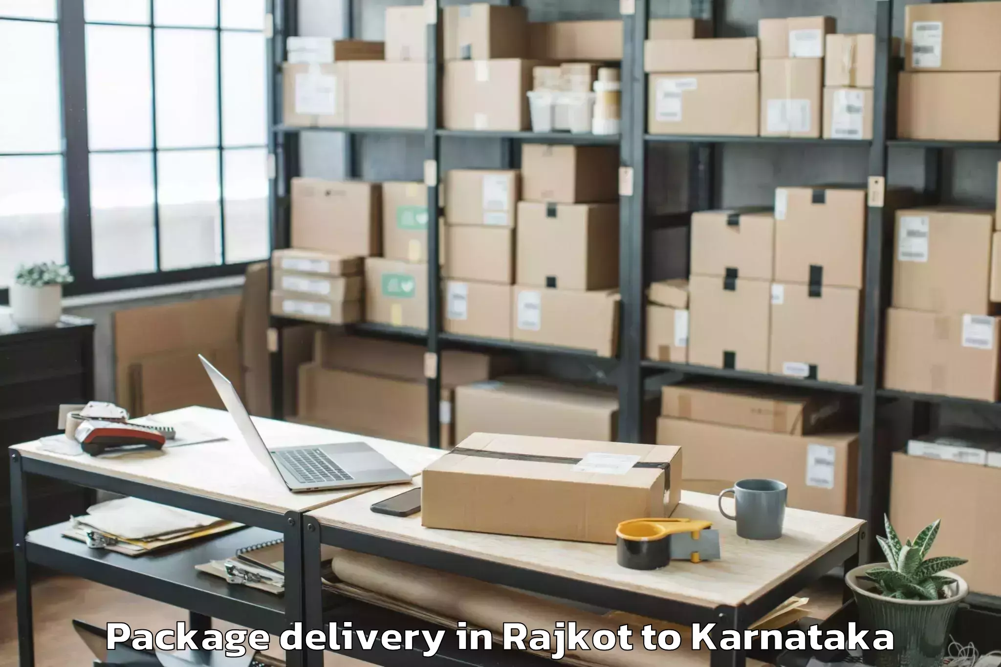 Easy Rajkot to Hoovina Hadagali Package Delivery Booking